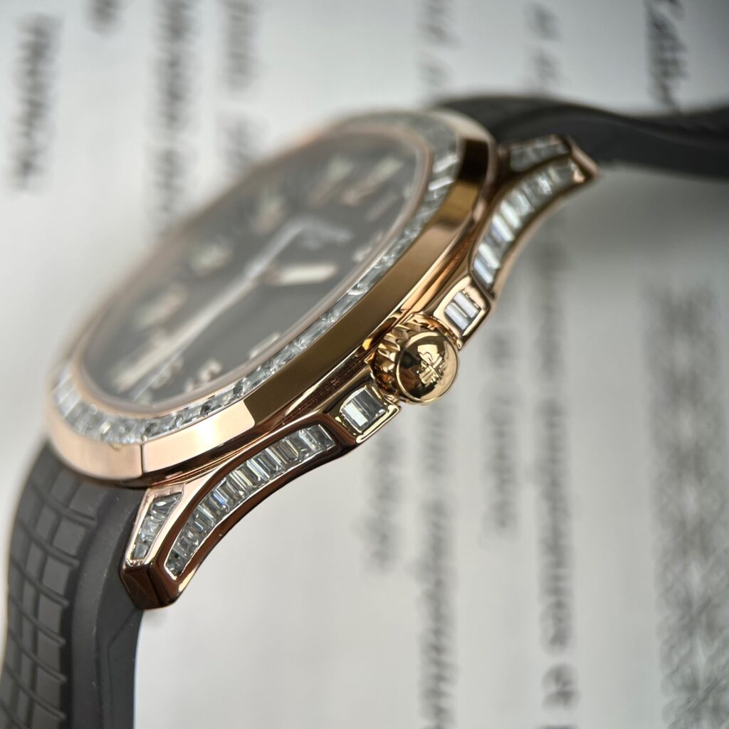 Patek Philippe Aquanaut 5167R Super Clone Watch Gold Wrapped Moissanite 40mm - Image 7
