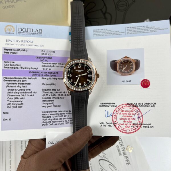 Dong Ho Che Tac Patek Philippe Aquanaut 5167R Boc Vang Do Moissanite 40mm 5 1