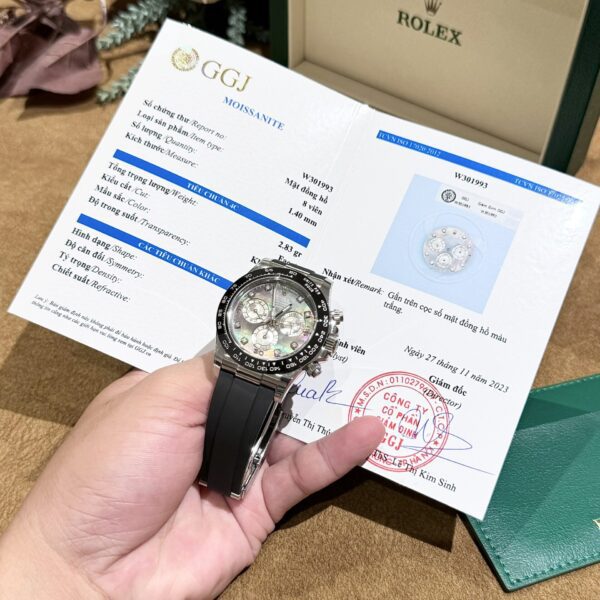 Dong Ho Kham Trai Rolex Daytona Coc So Kim Cuong Moissanite 40mm 4 1