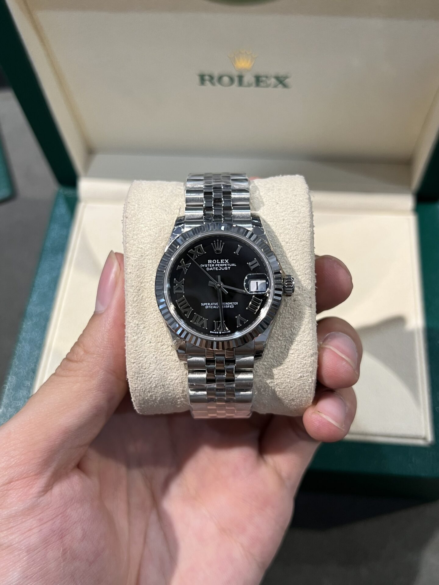 Rolex Super Clone Watch DateJust Womens Black Dial 31mm