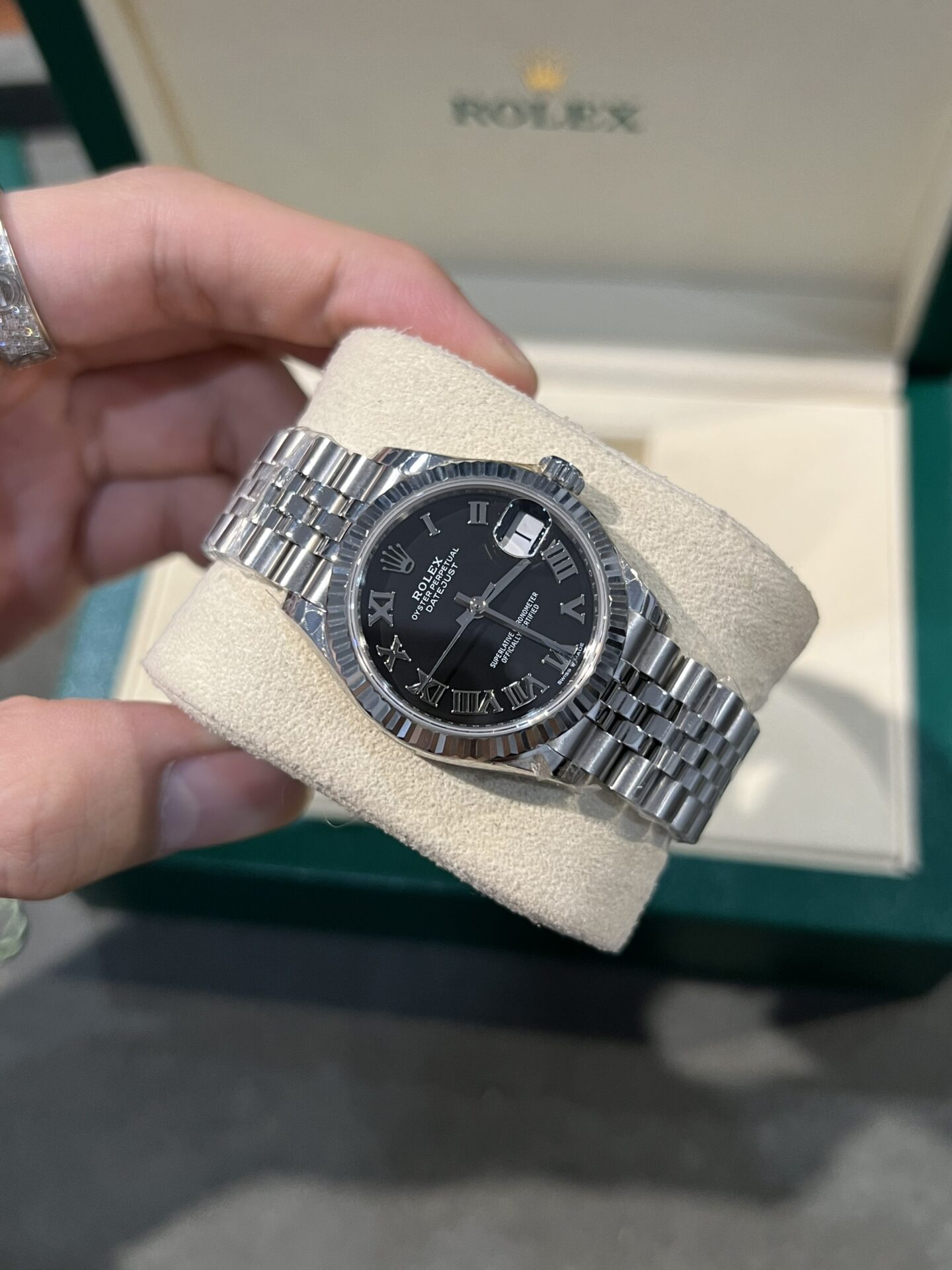 Rolex Super Clone Watch DateJust Womens Black Dial 31mm - Image 2