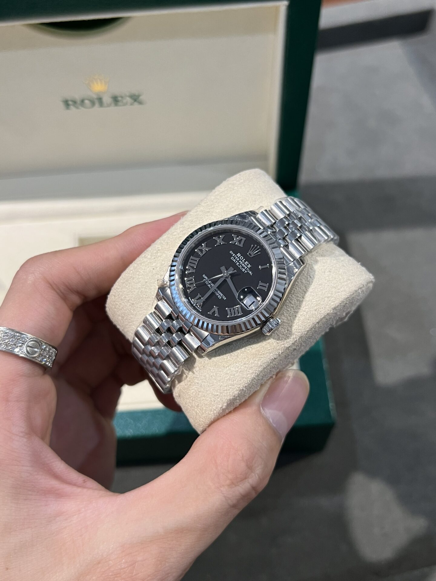 Rolex Super Clone Watch DateJust Womens Black Dial 31mm - Image 3