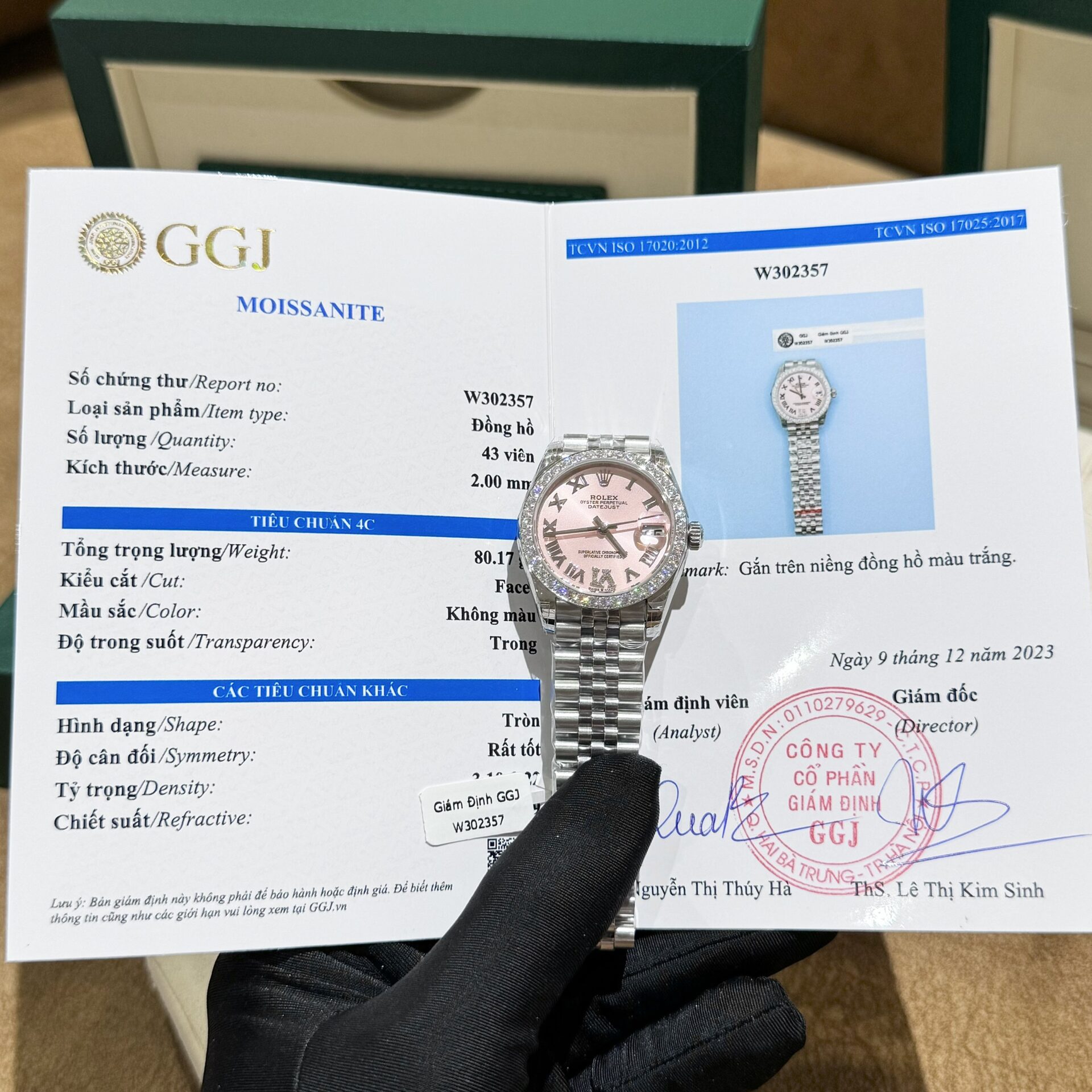 Rolex DateJust Super Clone Watch Moissanite Diamond Pink Dial 31mm
