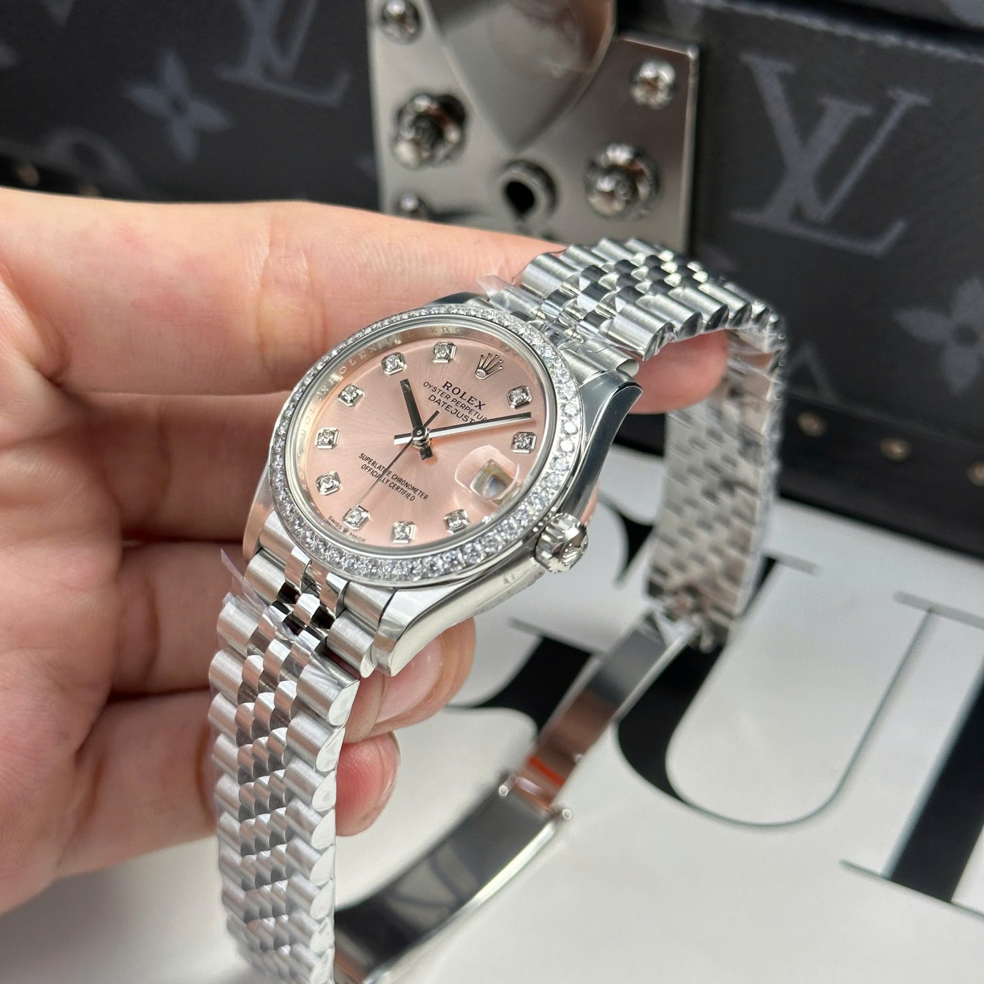 Rolex DateJust Super Clone Watch Women Dial Pink Jubilee Strap THB Factory 31mm - Image 4