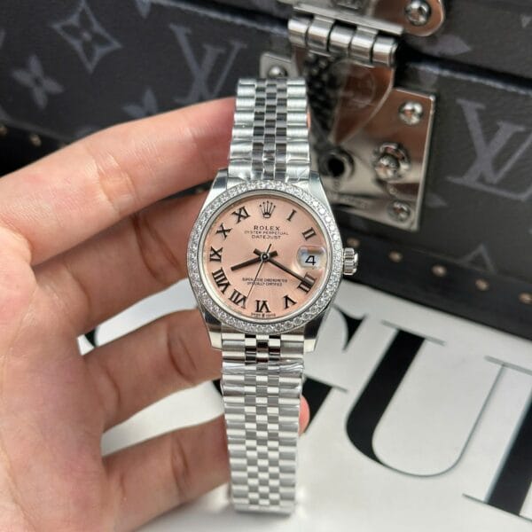 Dong Ho Nu Rolex DateJust Replica 11 Mat Hong Vien Dinh Da Nha May THB 31mm 3 1