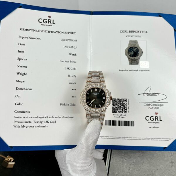 Dong Ho Patek Philippe 5711 Tinh Chinh Do Kim Cuong Moissanite 3K 40mm 1 1