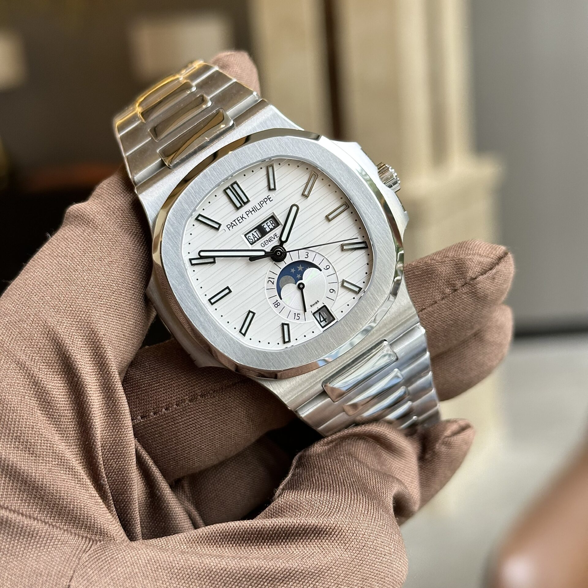 Patek Philippe 5726 White Dial Super Clone Watch PP Factory 40.5mm - Image 3