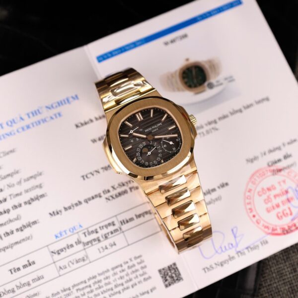 Dong Ho Patek Philippe Che Tac Nautilus 5712 Boc Vang That Full Chuc Nang PPF 40mm 9 1