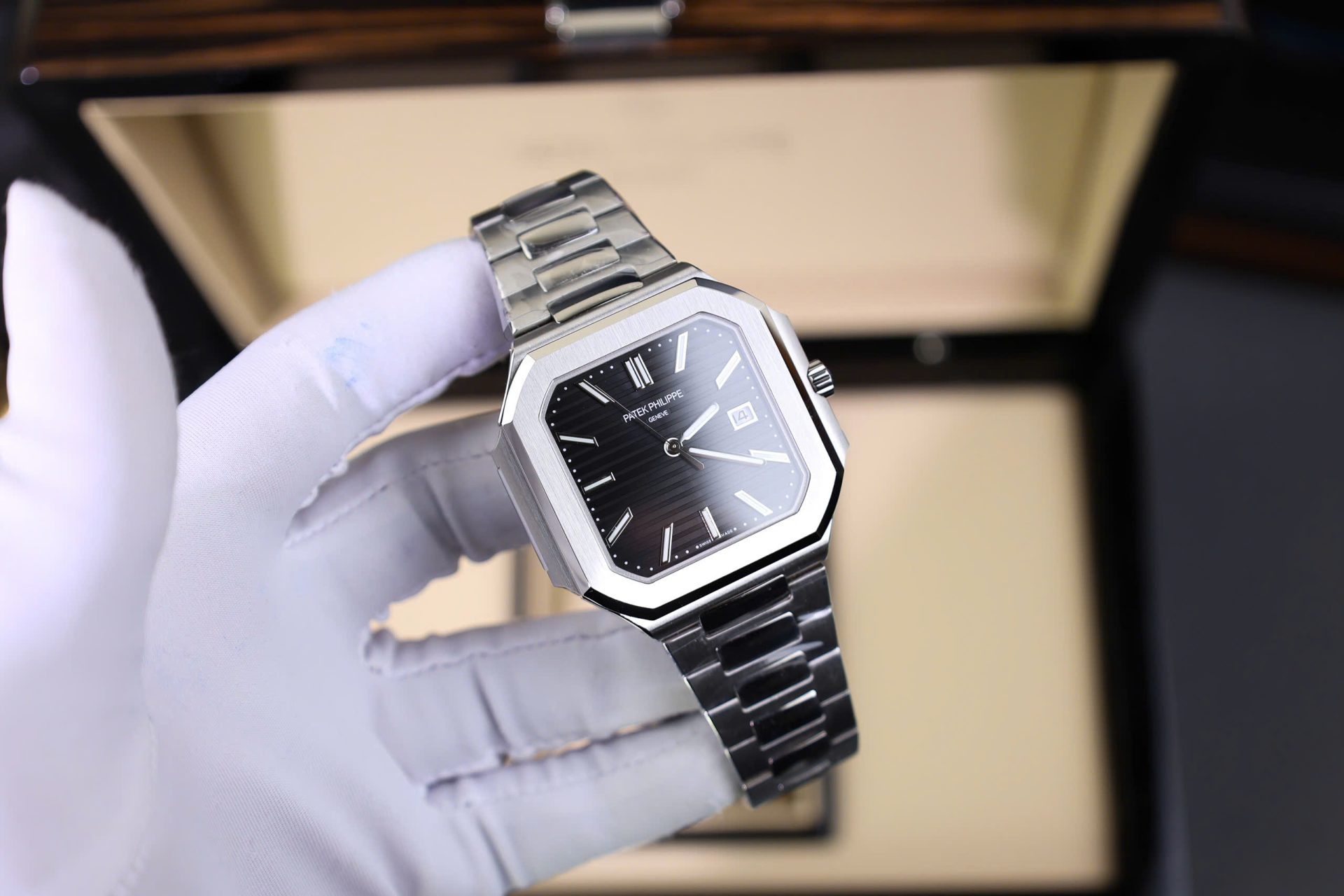 Patek Philippe Cubitus 5821 Super Clone Black Dial Stainless Steel TW Factory 45mm - Image 2