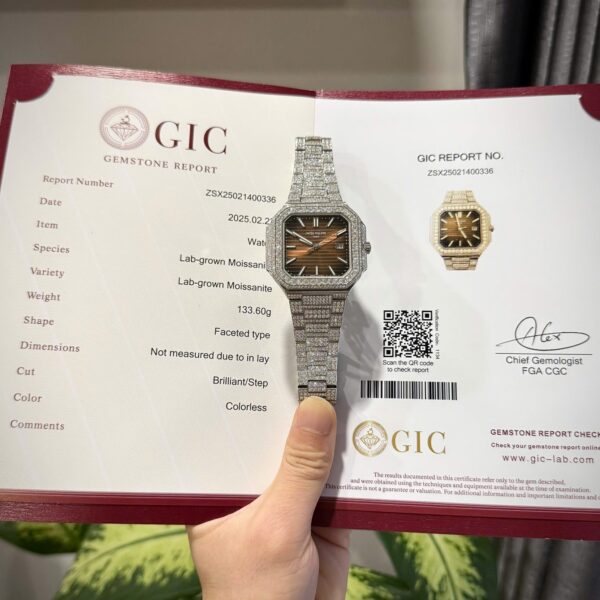 Dong Ho Patek Philippe Cubitus 5821 Mat Nau Dinh Full Kim Cuong Moissanite Hong Kong 45mm 1 1