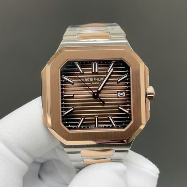 Dong Ho Patek Philippe Cubitus 5821 Replica 1 1 Demi Rose Mat Chocolate 43mm 3 1