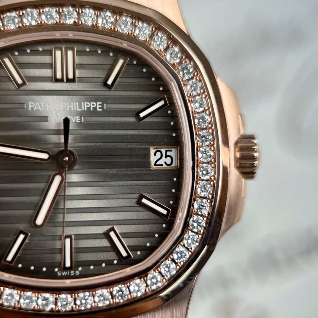 Patek Philippe Super Clone Nautilus 5711 Gold Wrapped & Moissanite Diamonds Custom 40mm - Image 4