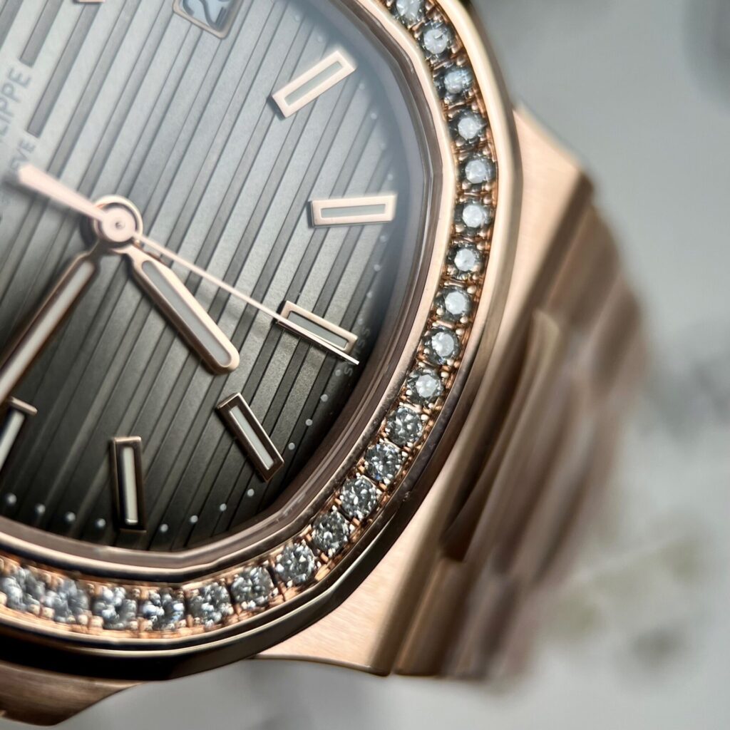 Patek Philippe Super Clone Nautilus 5711 Gold Wrapped & Moissanite Diamonds Custom 40mm - Image 5