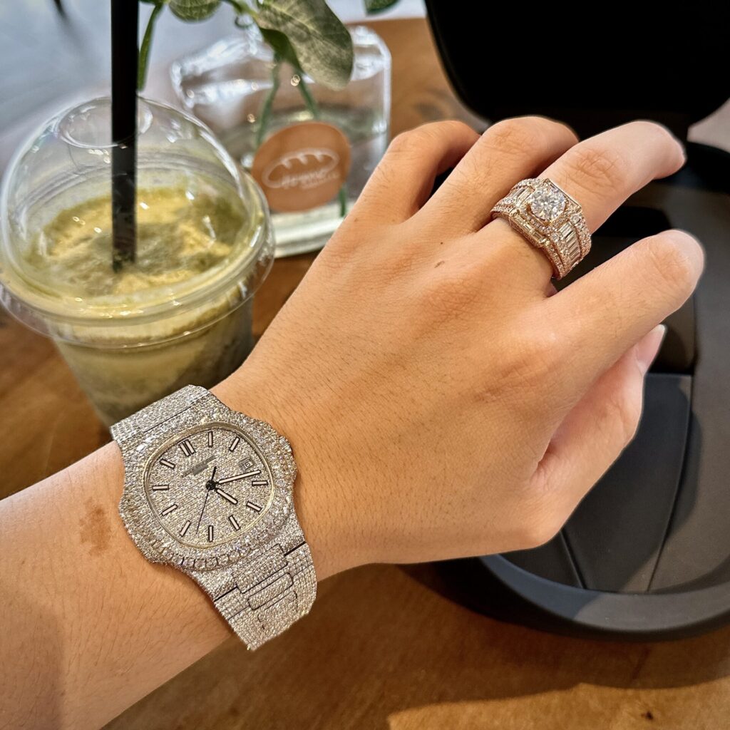 Patek Philippe Super Clone Nautilus 5719 Full CZ 40mm - Image 4