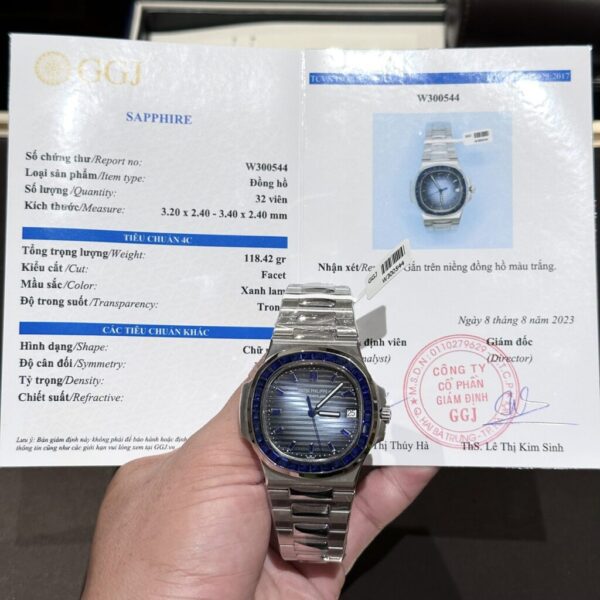 Dong Ho Patek Philippe Nautilus 5723 Replica 11 Dinh Da Sapphire Xanh 40mm 7 1