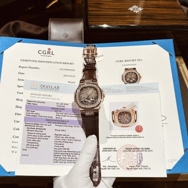 Dong Ho Patek Philippe Nautilus 5724R Boc Vang Do Kim Cuong Moissanite 40mm 1 1