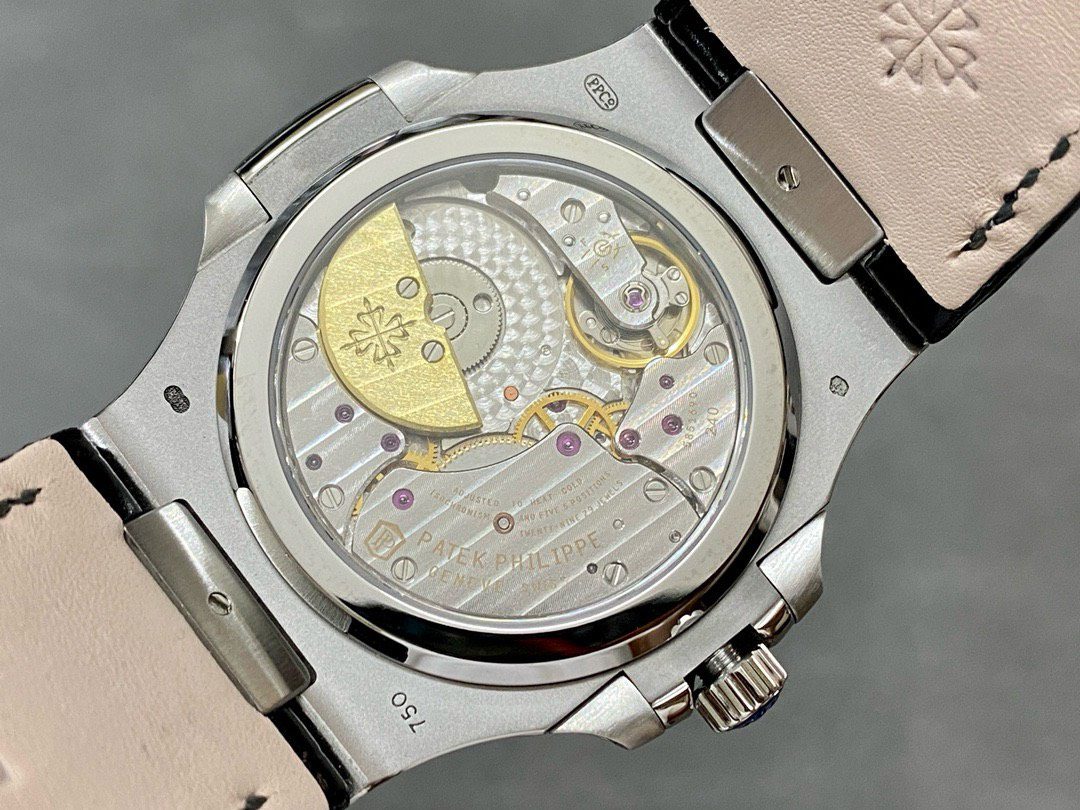 Patek Philippe Super Clone Watch Nautilus 5712 Gray Dial Leather Strap PPF 40mm - Image 7