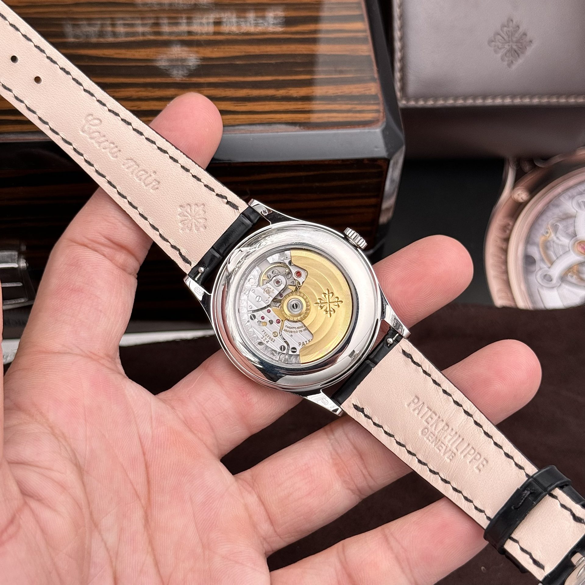 Patek Philippe Super Clone Watch Complications 5396G White Dial Leather Strap 38.5mm - Image 6