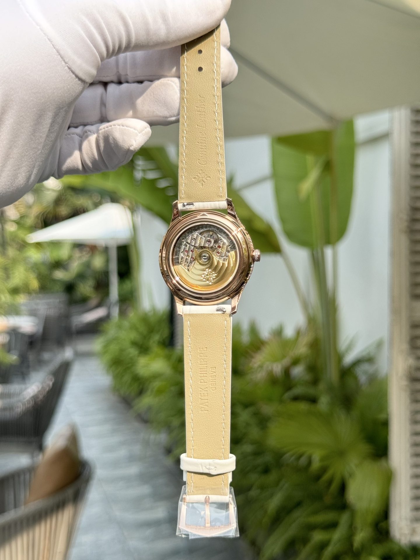 Patek Philippe Super Clone Watch Complications 4947R White Leather Strap 38mm - Image 3