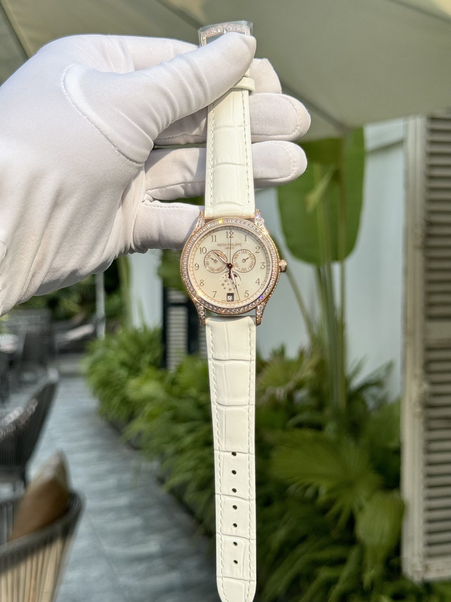 Patek Philippe Super Clone Watch Complications 4947R White Leather Strap 38mm - Image 2