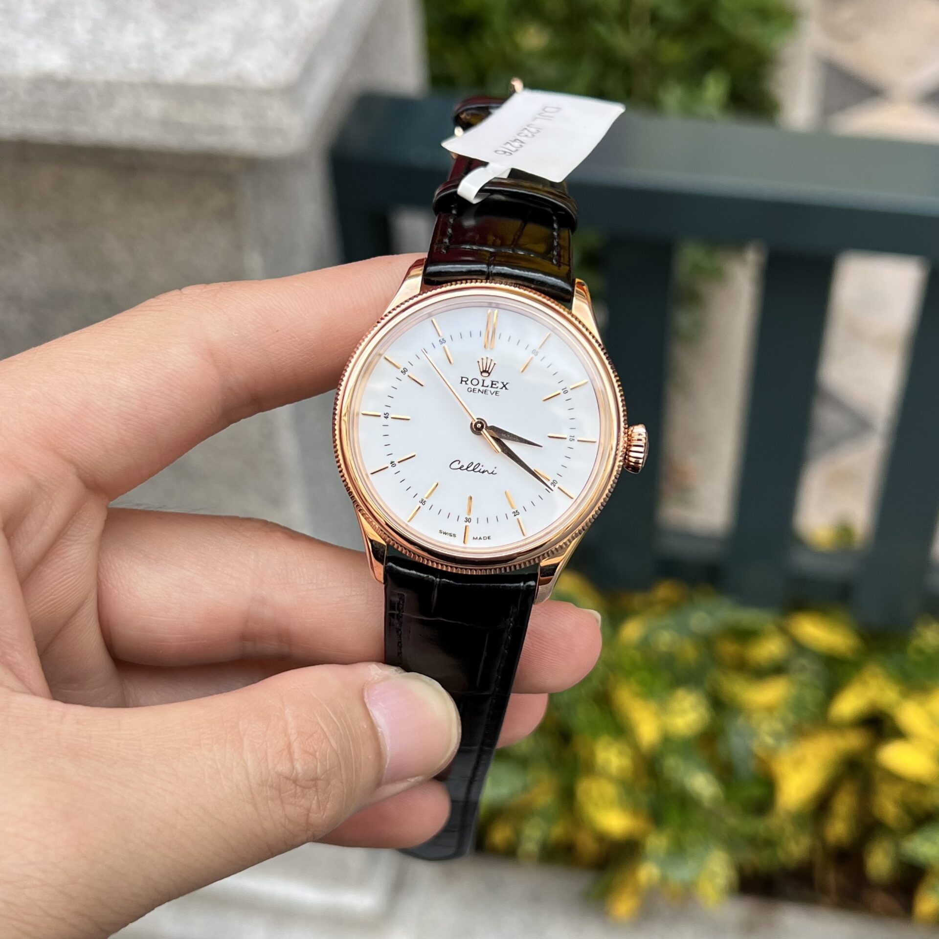 Rolex Cellini 50505 Gold Wrapped Leather Strap Super Clone Watch MKS 39mm - Image 3
