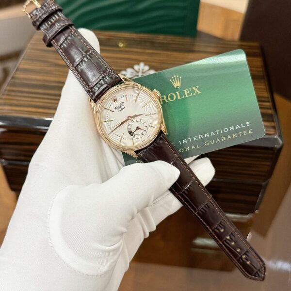 Dong Ho Rolex Cellini 50525 Replica 11 Vo Vang Hong Day Nau 39mm 5 1