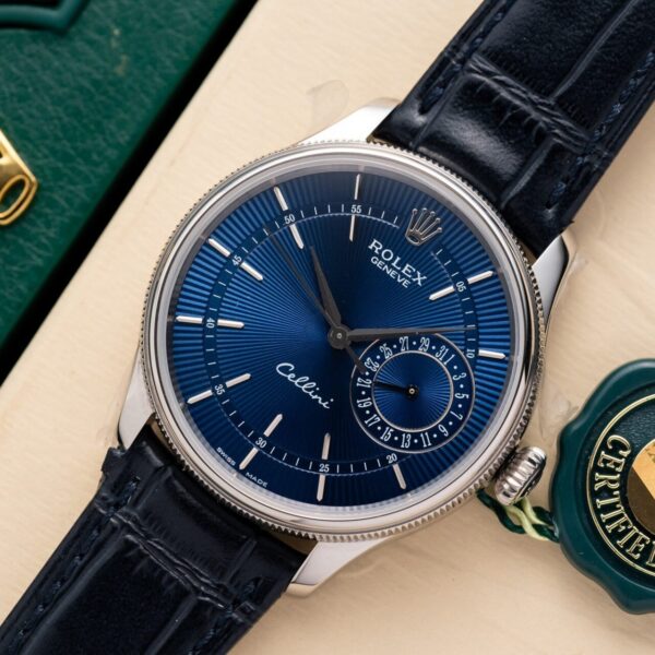 Dong Ho Rolex Cellini Date 50519 Mat So Xanh Rep 11 39mm 1 1
