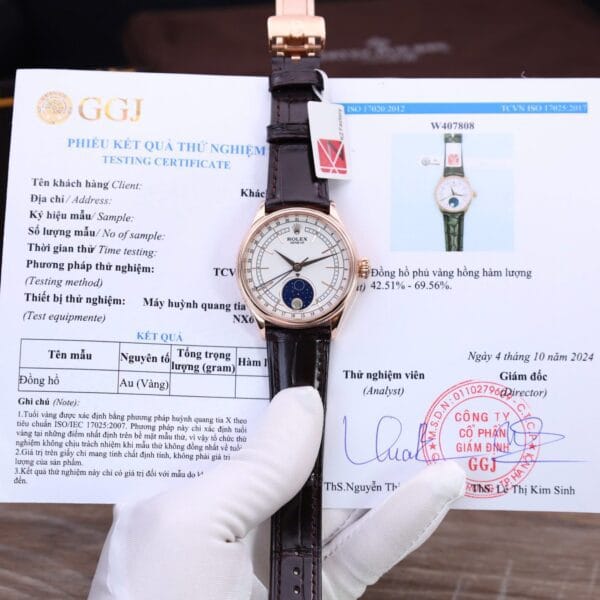 Dong Ho Rolex Cellini Moonphase Replica 11 Boc Vang That Nha May KZ 39mm 1 1