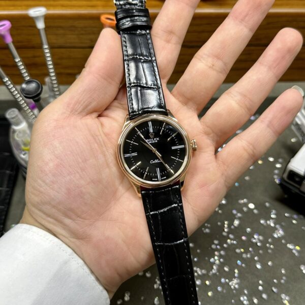 Dong Ho Rolex Cellini Time 50505 Replica 11 Mau Den 39mm 2 scaled 1