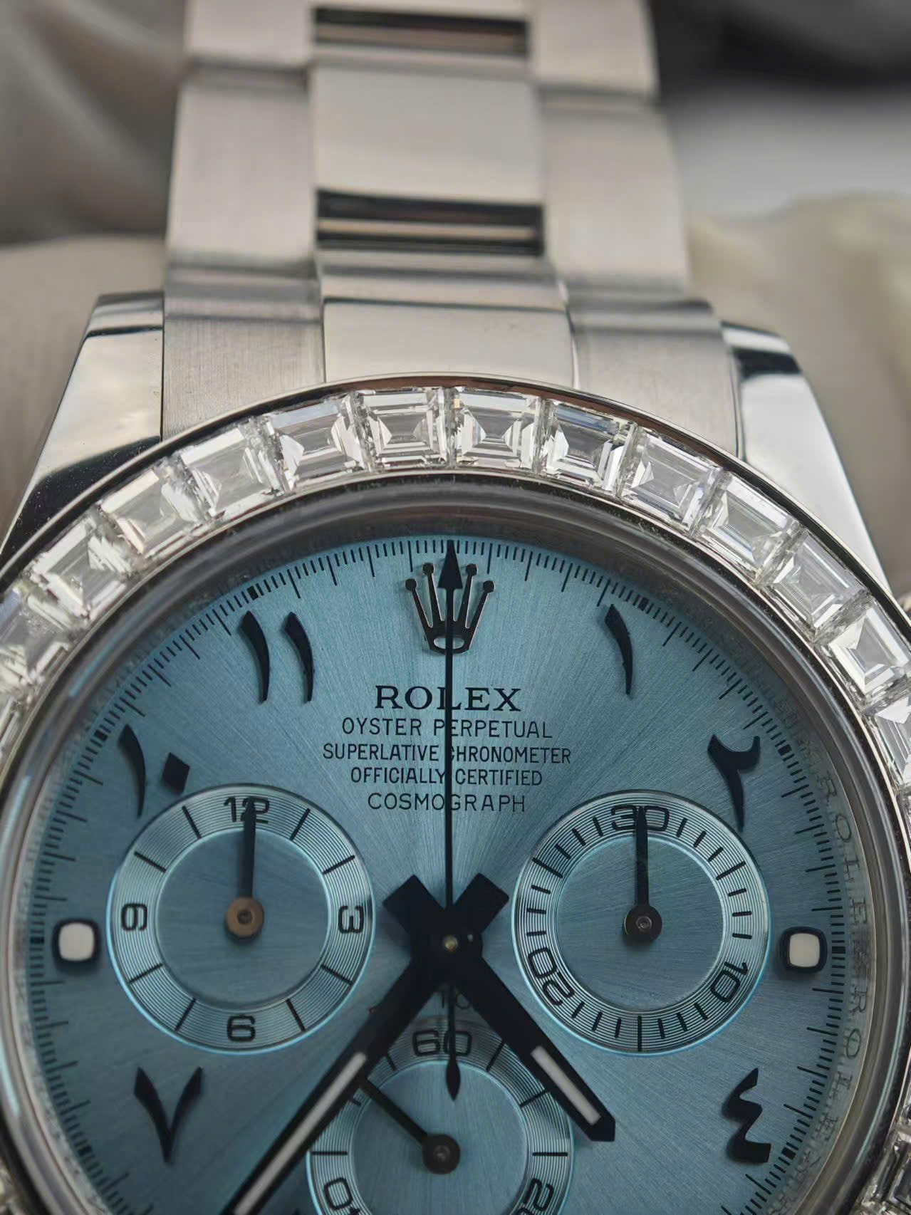 Rolex Cosmograph Daytona 116576TBR Super Clone Watch Platinum PT950 + Diamonds Custom 40mm - Image 6