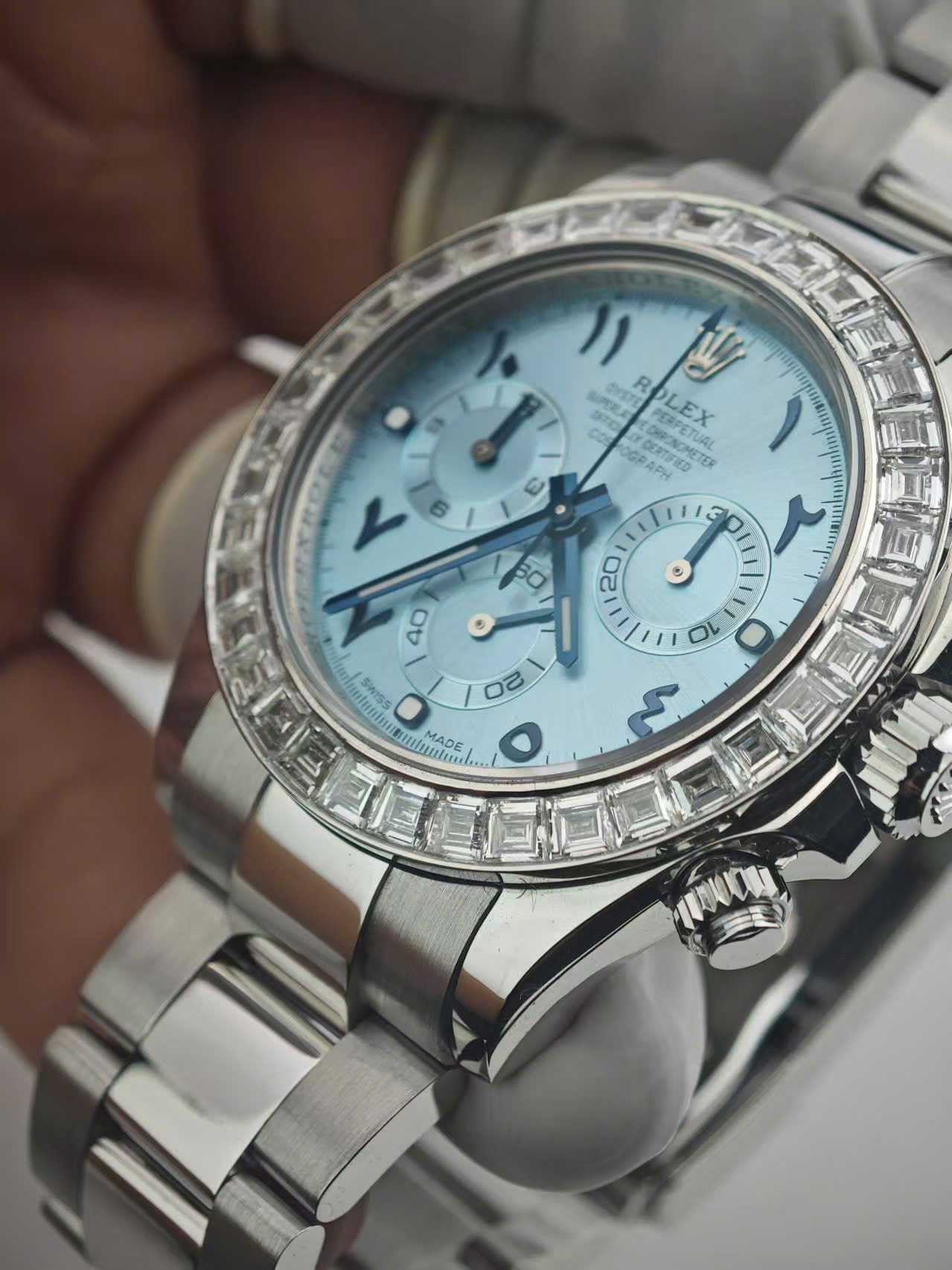 Rolex Cosmograph Daytona 116576TBR Super Clone Watch Platinum PT950 + Diamonds Custom 40mm - Image 5