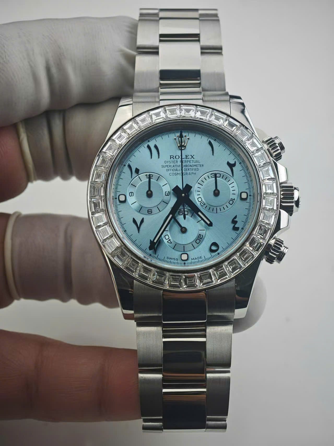 Rolex Cosmograph Daytona 116576TBR Super Clone Watch Platinum PT950 + Diamonds Custom 40mm - Image 2