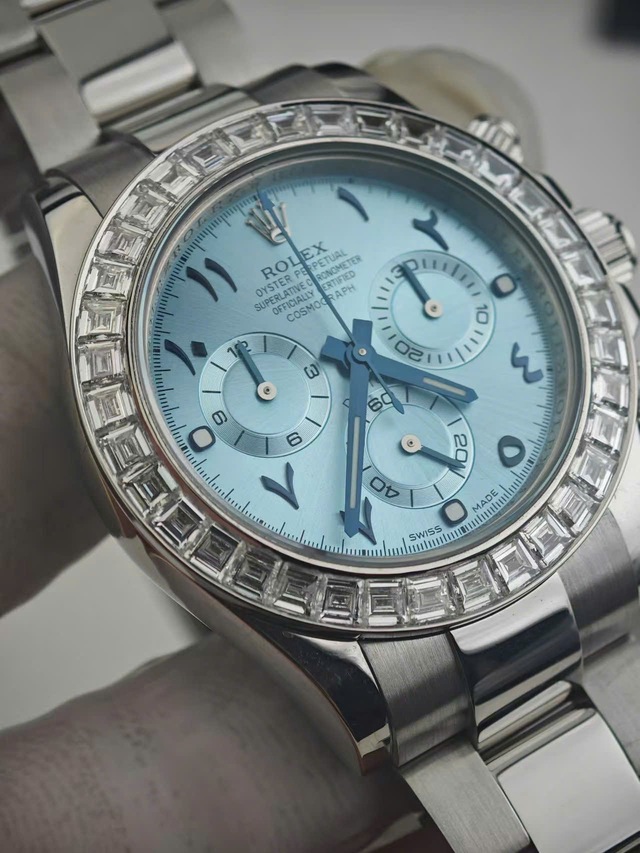 Rolex Cosmograph Daytona 116576TBR Super Clone Watch Platinum PT950 + Diamonds Custom 40mm - Image 4