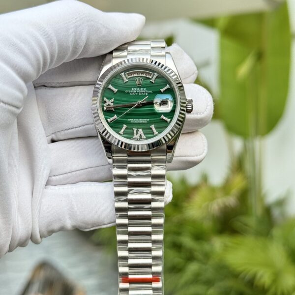 Dong Ho Rolex Che Tac Day Date Mat So Da Khong Tuoc Xanh 40mm 4 1