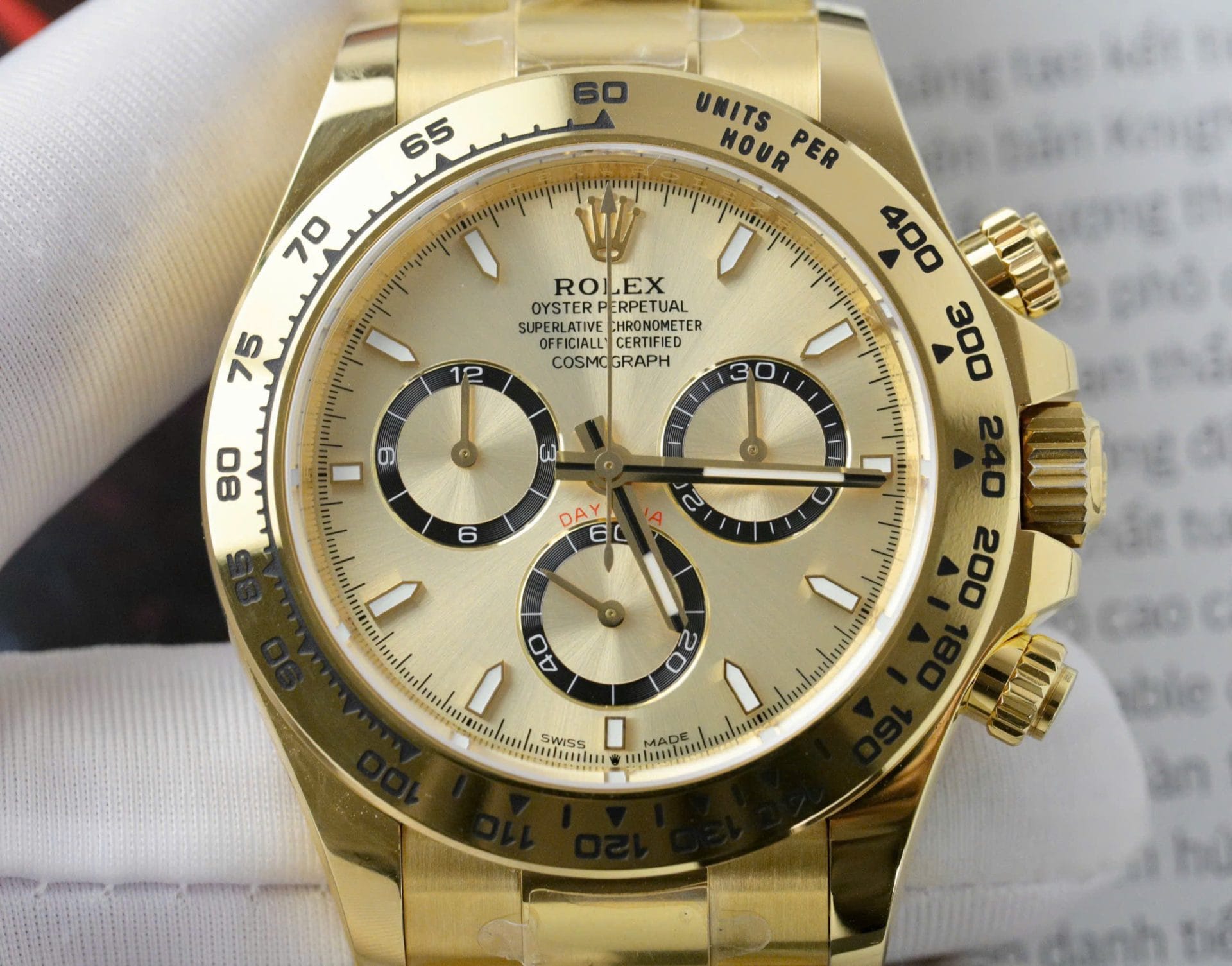 Rolex Super Clone Watch Daytona 126508 Yellow Dial Oyster Strap 40mm - Image 4