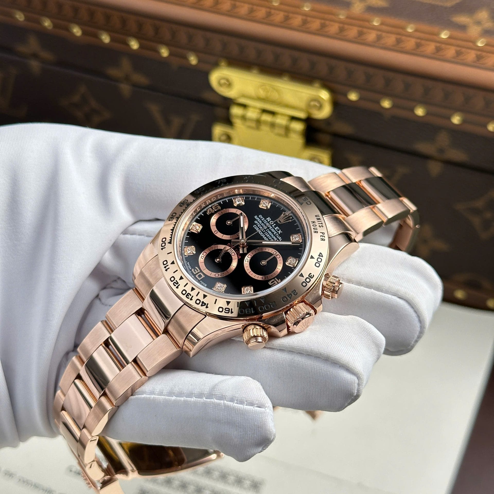 Rolex Cosmograph Daytona Dial Black Custom Gold Wrapped Super Clone Watch 40mm - Image 6