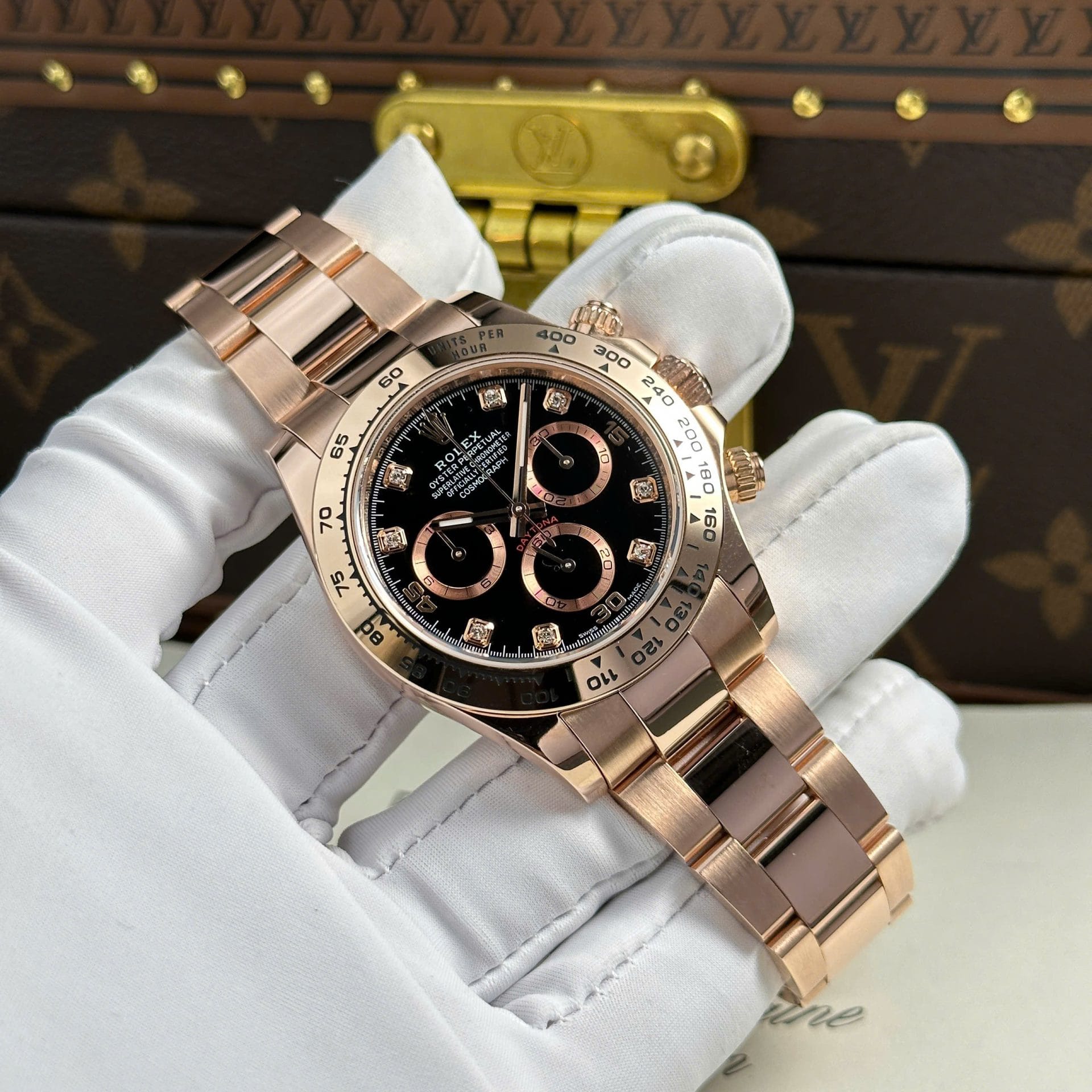 Rolex Cosmograph Daytona Dial Black Custom Gold Wrapped Super Clone Watch 40mm - Image 5