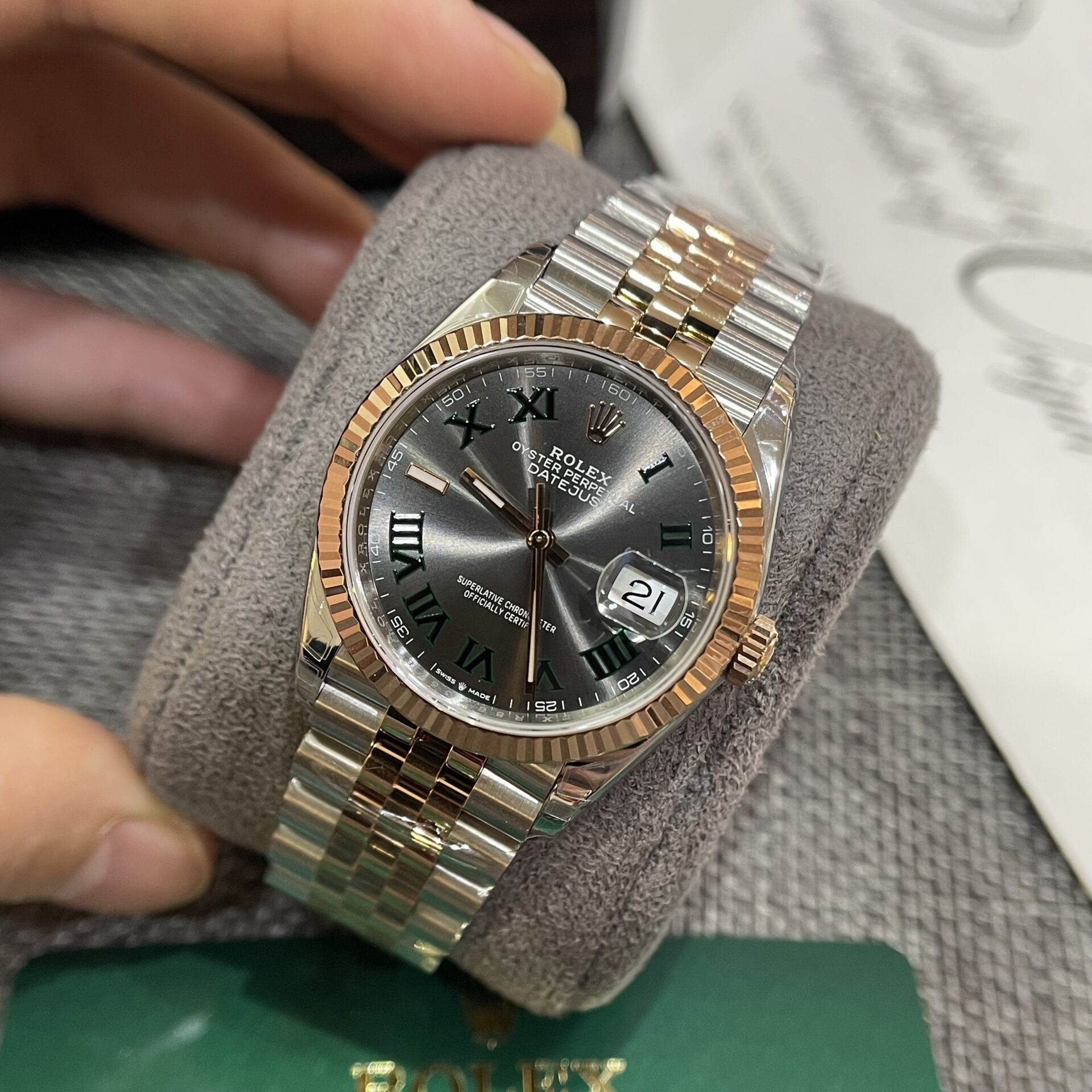 Rolex DateJust 126231 Wimbledon Dial Super Clone Watch Demi Strap VS Factory 36mm - Image 3