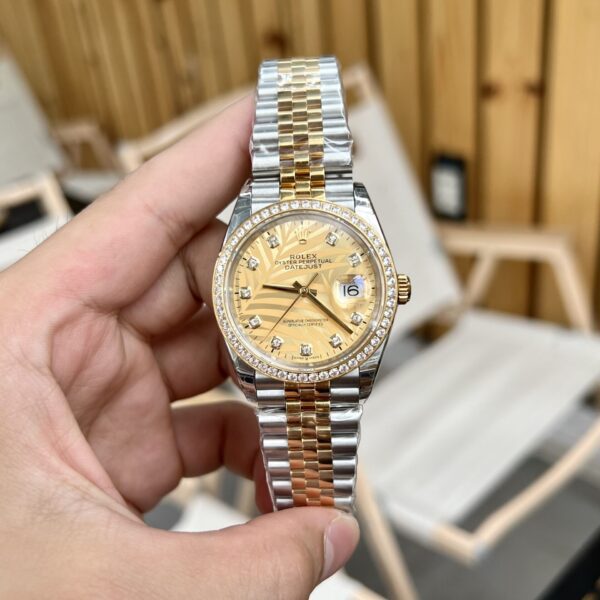 Dong Ho Rolex DateJust 126283RBR Mat La Co Mau Vang Fake 11 36 41mm 1 1