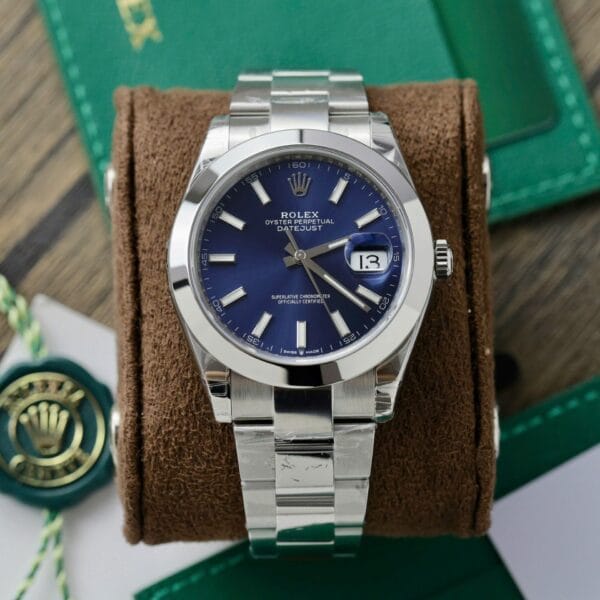 Dong Ho Rolex DateJust 126300 Rep 11 Mat So Xanh Duong Nha May VS 41mm 6 1