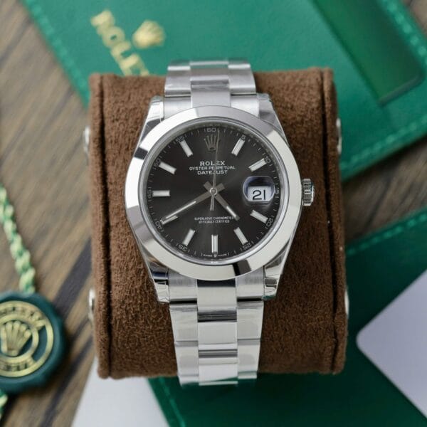 Dong Ho Rolex DateJust 126300 Replica 11 Nam Mat So Mau Xam Nha May VS 41mm 9 1