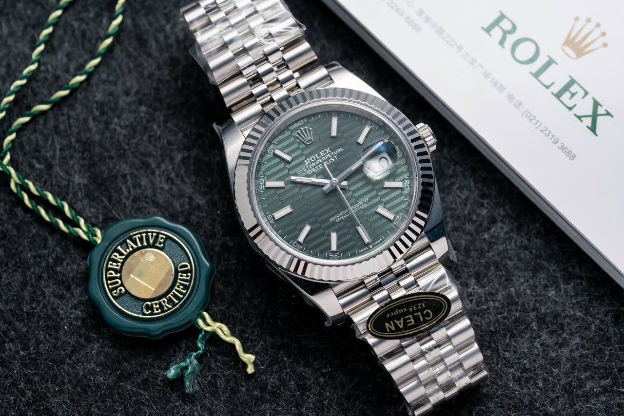 Rolex DateJust 126334 Super Clone Watch Green Dial Jubilee Strap Clean 41mm - Image 2