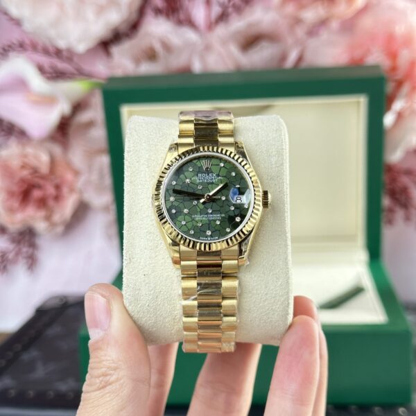 Dong Ho Rolex DateJust 278288 Replica 11 Nu Mat So Hoa Tiet Hoa Xanh Oliu 31mm 8 1
