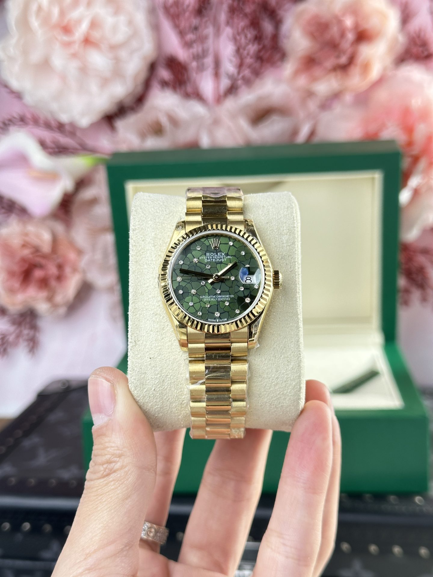 Rolex Super Clone DateJust 278288 Olive Flower Pattern Dial 31mm