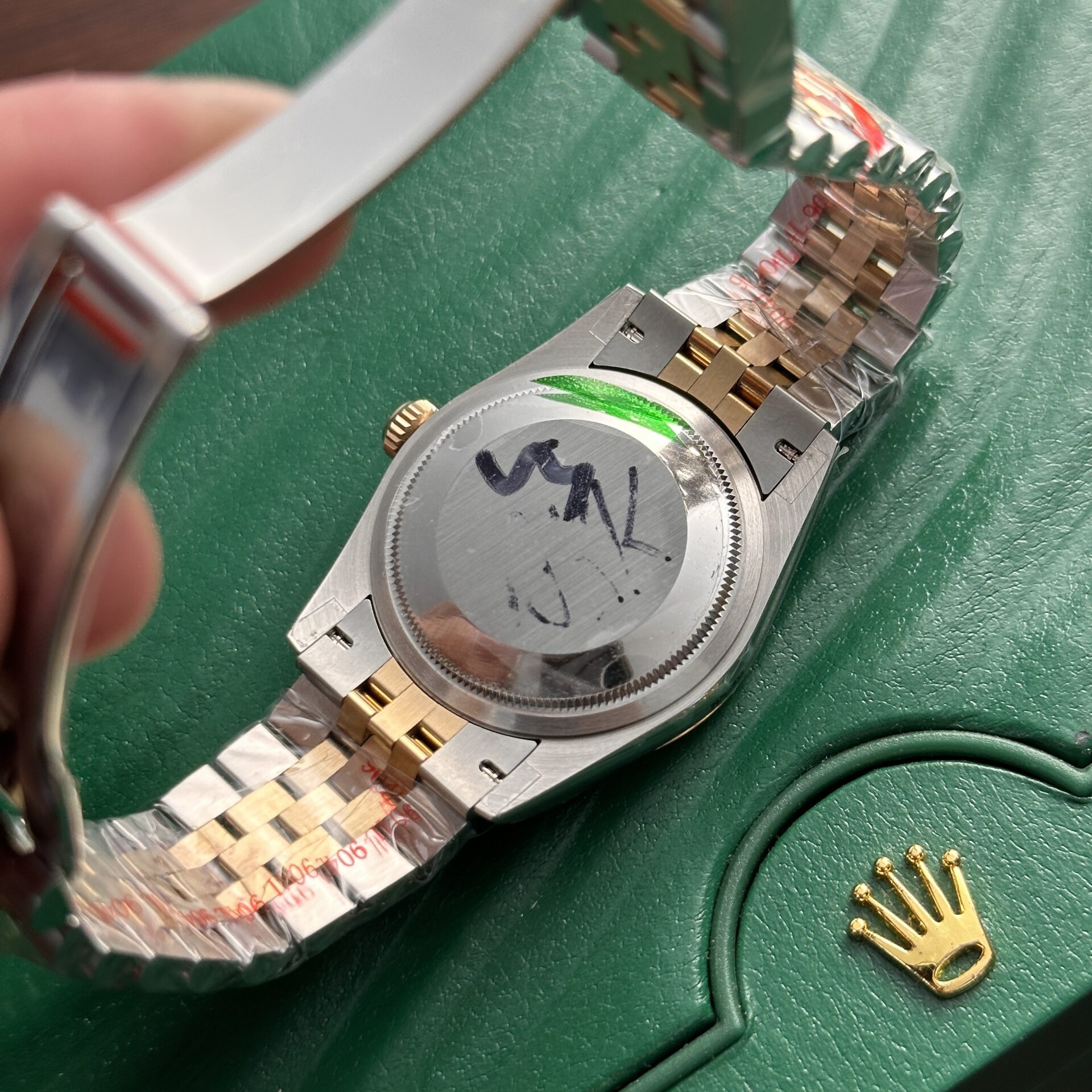 Rolex DateJust 18K Gold Wrapped Super Clone Watch Palm Leaf Dial GM 36mm - Image 5