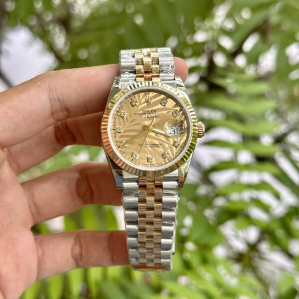 Dong Ho Rolex DateJust Boc Vang 18K Mat La Co GM 36mm 2 1