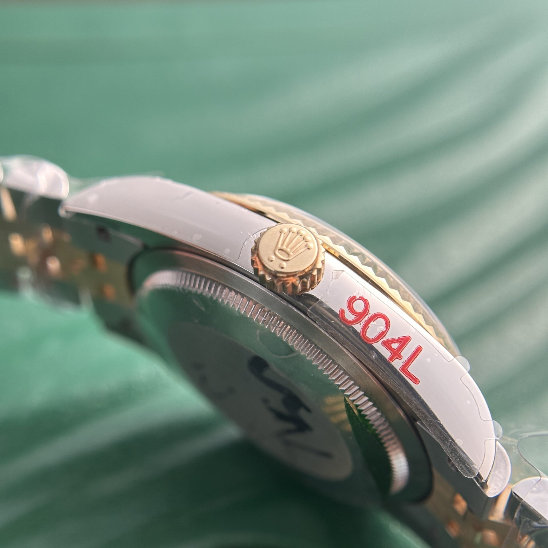 Rolex DateJust 18K Gold Wrapped Super Clone Watch Palm Leaf Dial GM 36mm - Image 4