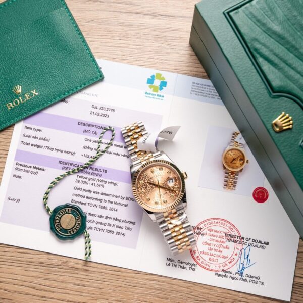 Dong Ho Rolex DateJust Boc Vang 18K Mat Vi Tinh GM Factory 36mm 7 1