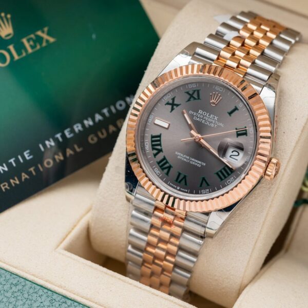 Dong Ho Rolex DateJust Boc Vang Hong Mat Wimbledon GM Factory 36mm 3 1