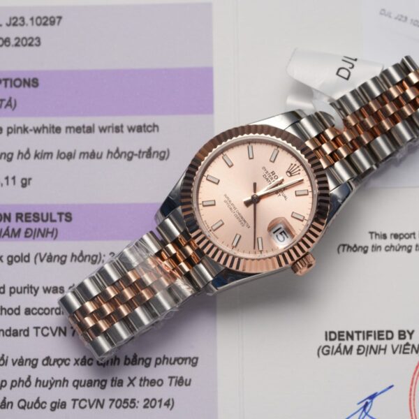 Dong Ho Rolex DateJust Boc Vang Hong Rep 11 Mat Ca Hoi GMF 31mm 1 scaled 1